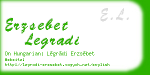 erzsebet legradi business card