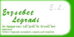 erzsebet legradi business card